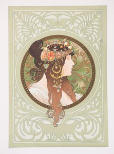 Cabezas bizantinas: Morena, 1897 de Alphonse Mucha