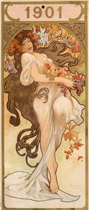 Calendario para el año 1901 de Alphonse Mucha
