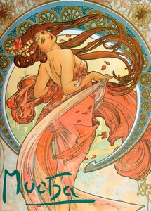 Danza De la serie Las Artes, 1898 de Alphonse Mucha