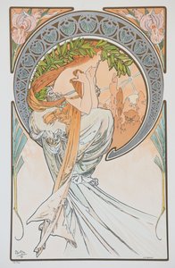 La Poesía de la serie Las Artes, 1898 de Alphonse Mucha