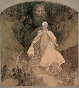 Estudio para La Edad de la Sabiduría de Alphonse Mucha