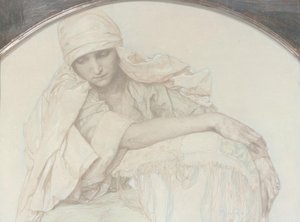 Estudio de una joven de Alphonse Mucha