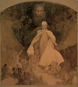 Estudio para La Edad de la Sabiduría de Alphonse Mucha