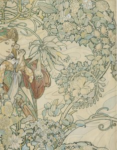 Diseño textil de Alphonse Mucha