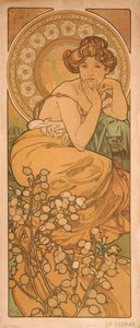 Topacio De la serie Las gemas de Alphonse Mucha