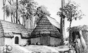 La casa del jefe, Kalaimoku, 1819 de Alphonse Pellion