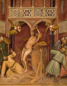 San Jorge sometido a la rueda de la tortura de Altichiero da Zevio