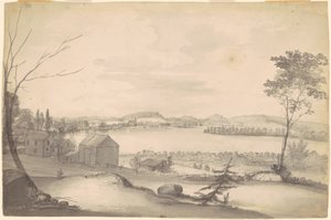 Estudio para "Vista de Springfield en el río Connecticut" de Alvan T. Fisher