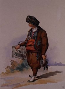 Un vendedor de patos, c.1855 de Amadeo Preziosi