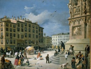 Amanzia Guerillot Inganni, Piazza del Duomo, 1850 de Amanzia Guérillot