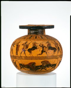 Aryballos de terracota (frasco de aceite), c.550 a.C. de Amasis Painter