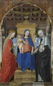 La Virgen y el Niño con Santa Catalina de Alejandría y Santa Catalina de Siena, c. 1490 de Ambrogio Bergognone