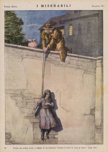 Ilustración para Los Miserables de Victor Hugo (litografía en color) de Ambrogio Lombardi