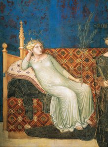 Alegoría del Buen Gobierno, paz, (detalle) de Alegoría y Efectos del Buen y Mal Gobierno en la Ciudad y el Campo de Ambrogio Lorenzetti