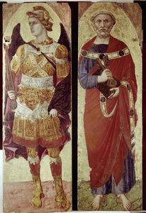 Arcángel Miguel y San Pedro (detalle) de Ambrogio Lorenzetti