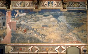 Efectos del buen gobierno en el campo Ciclo de frescos La alegoría del buen y mal gobierno, 1338-1339