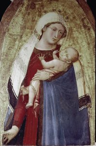 La Virgen y el Niño Jesús, parte central de un políptico de Ambrogio Lorenzetti