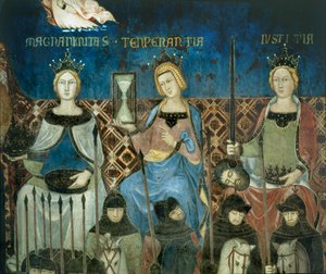 La alegoría del buen gobierno ... (pintura mural) de Ambrogio Lorenzetti