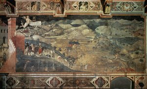 El campo (detalle) - Fresco de Ambrogio Lorenzetti (1285-1348?)