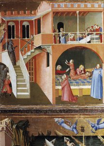 La resurrección del niño muerto. Escenas de la vida de San Nicolás de Ambrogio Lorenzetti