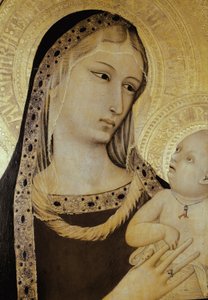 Virgen y Niño (detalle) de Ambrogio Lorenzetti