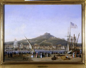 Puerto de Marsella por Louis Garneray, sd. circa 1820 de Ambroise Louis Garneray