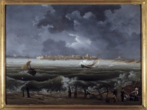 Saint Malo, por Louis Garneray, sd. circa 1820 de Ambroise Louis Garneray