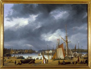 El puerto de Dieppe por Louis Garneray, circa 1820 de Ambroise Louis Garneray