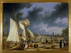 El puerto de Caen, por Louis Garneray, circa 1820 de Ambroise Louis Garneray