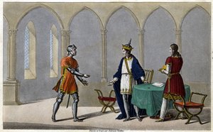 Childerico I, antes de dejar Francia, había tomado la mitad de una pieza de oro, la otra mitad la había dado a Guyeman. Aproximadamente seis a ocho años después, Guyeman, viendo que los espíritus volvieron a favor de Childerico, le envió la otra mitad, dic de Ambroise Tardieu
