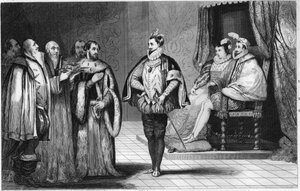 Enrique de Anjou (1553-1610) es informado por la Dieta que ha sido elegido Rey de Polonia frente a su hermano Carlos IX (1550-1574) y Catalina de Médicis de Ambroise Tardieu