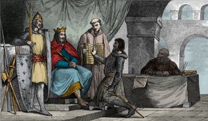 Luis II (848-79) el Tartamudo recibe un juramento de lealtad de un noble de Ambroise Tardieu