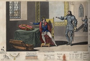 Luis XI (1423-1483) es retenido prisionero en Peronne, y desde su apartamento puede ver la torre donde Carlos III murió después de 6 años de cautiverio. Solo recuperó la libertad después de jurar sobre la Cruz de Carlomagno que mantendría fiel el tratado q de Ambroise Tardieu