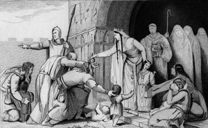 La reina Batilde (626 o 627-680) da dinero a los pobres - Batilde (o Bathilde, esposa de Clodoveo II) abole un tributo que los galos pagaban por cabeza, pequeños y grandes, encontrando que algunos padres demasiado pobres para pagar dejaban morir a sus reci