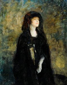 Sra. Claude Johnson de negro de Ambrose McEvoy