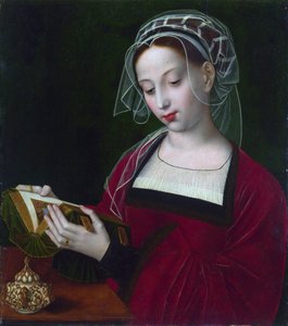 "" María Magdalena leyendo "" Pintura de Ambrosius Benson (1495-1550) alrededor de 1525 Galería Nacional de Londres de Ambrosius Benson