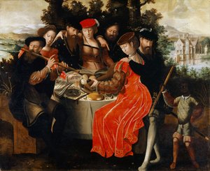 Compañía de música al aire libre, c.1540-50 de Ambrosius Benson
