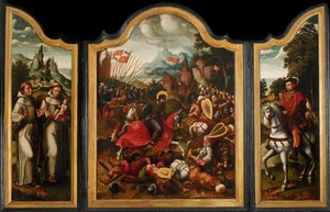 La Batalla de Clavijo, ca. 1525-1550 de Ambrosius Benson