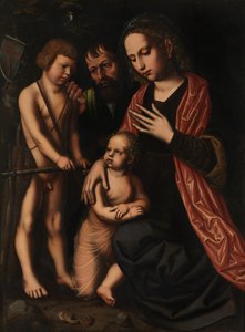 La Sagrada Familia y San Juan Bautista (óleo sobre tabla) de Ambrosius Benson
