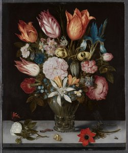 Flores en un vaso, 1606 de Ambrosius Bosschaert
