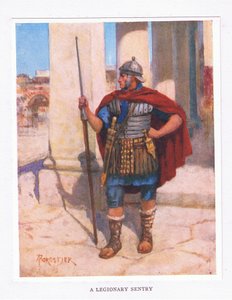 Un centinela legionario, ilustración de El Soldado Romano, 1928