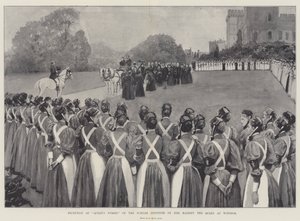 Recepción de las enfermeras de la Reina del Instituto del Jubileo por Su Majestad la Reina en Windsor de Amedee Forestier