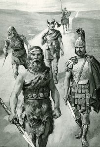 Caminos de Inglaterra: Jefe Británico Antiguo, Soldado Romano, Sajón, Danés y Normando de Amedee Forestier