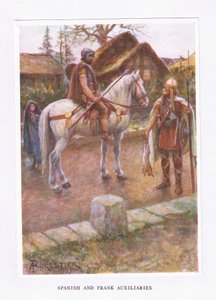 Auxiliares españoles y francos, ilustración de El Soldado Romano, 1928 de Amedee Forestier