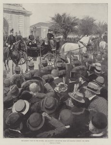 La visita de la Reina a la Riviera, la partida de Su Majestad de la estación de tren de Niza hacia Cimiez de Amedee Forestier
