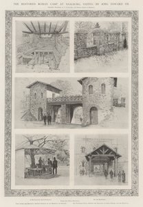 El campamento romano restaurado en Saalburg, visitado por el rey Eduardo VII de Amedee Forestier