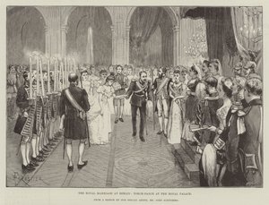 El matrimonio real en Berlín, danza de antorchas en el Palacio Real de Amedee Forestier