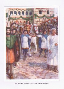 La entrada de Constantino en Londres, ilustración de El Soldado Romano, 1928