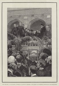 El difunto Sr. C. H. Spurgeon, funeral en el cementerio de Norwood, el obispo de Rochester pronunciando la bendición