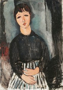 Un sirviente con un delantal a rayas, 1916 de Amedeo Modigliani
